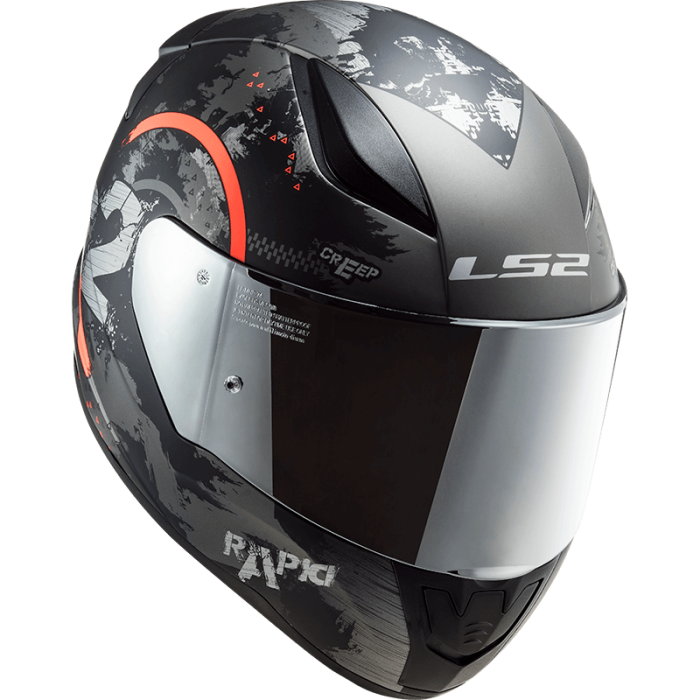 Мотошолом LS2 FF353 Rapid Circle Matt Titanium Fluo Orange