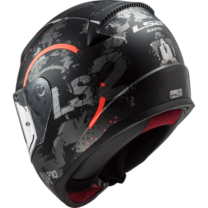 Мотошолом LS2 FF353 Rapid Circle Matt Titanium Fluo Orange
