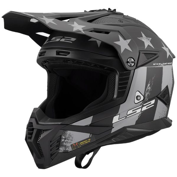 Мотошолом LS2 MX708 Fast 2 Battle Scar Matt Tonal Gray Black