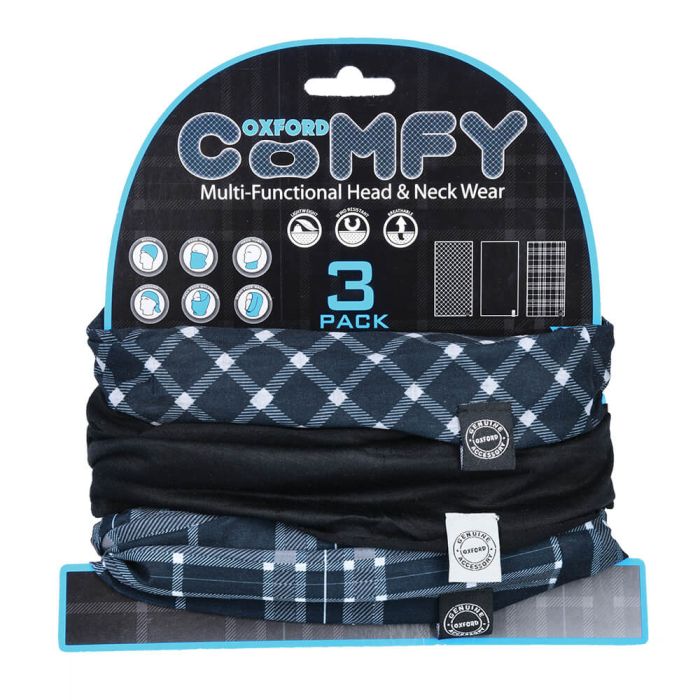 Набір баффів (3 шт.) Oxford Comfy Black&White Tartan 3-Pack