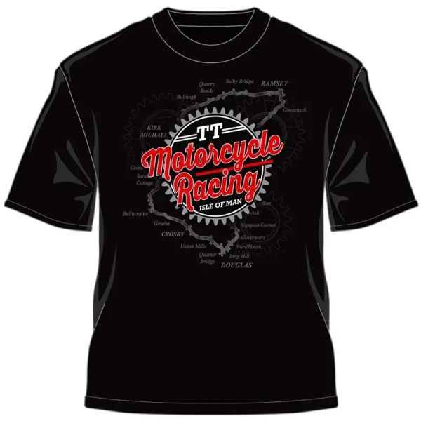 Футболка IOMTT Motorcycle Racing Map Retro T-Shirt Black