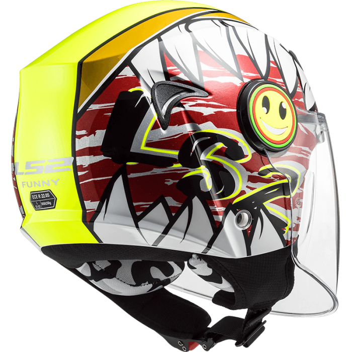 Шолом LS2 OF602 Funny Crunch White H-V Yellow