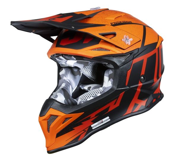 Мотошолом Just1 J39 Poseidon Fluo Orange Red Black
