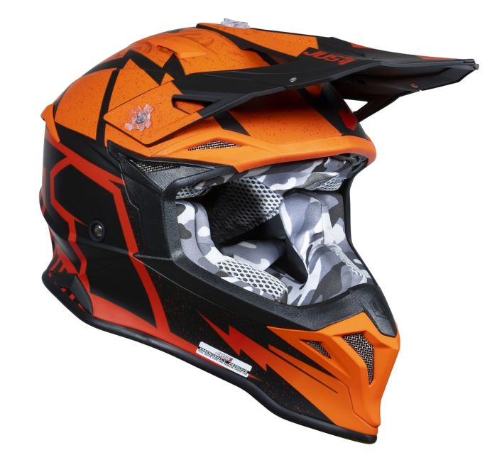 Мотошолом Just1 J39 Poseidon Fluo Orange Red Black