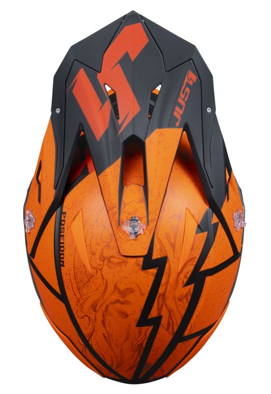 Мотошолом Just1 J39 Poseidon Fluo Orange Red Black
