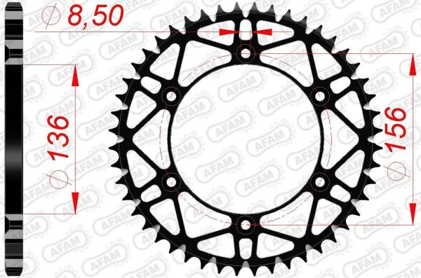Зірка Afam 520 Slk-steel Chainwheel - Sherco Black