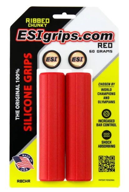 Грипси ESI Ribbed Chunky Red Silicone Bicycle Grips