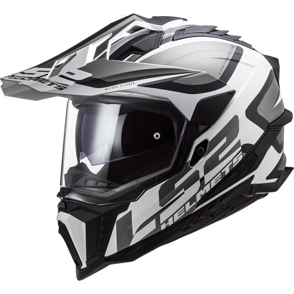 Мотошолом LS2 MX701 Explorer Alter Matt Black White