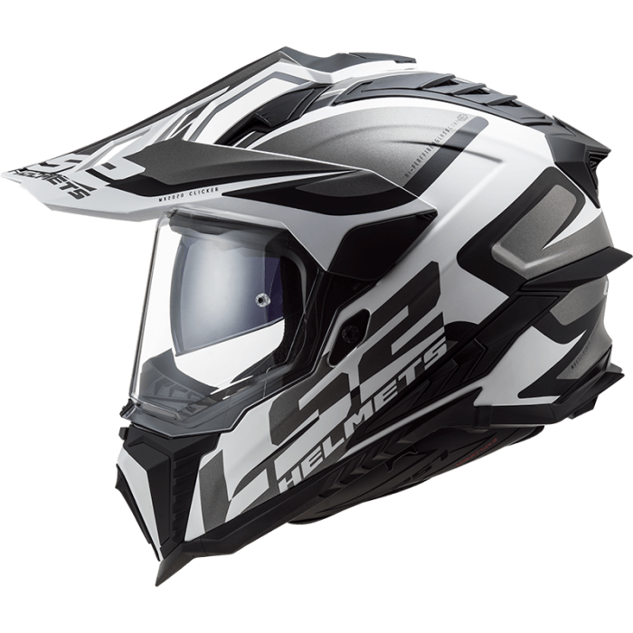 Мотошолом LS2 MX701 Explorer Alter Matt Black White