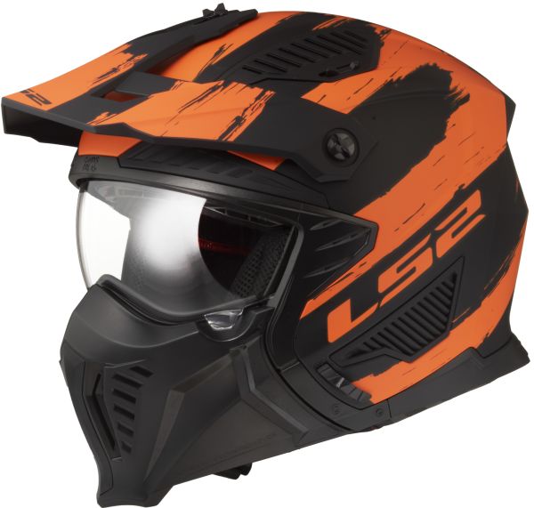 Мотошолом LS2 OF606 Drifter Mud Matt Black Orange