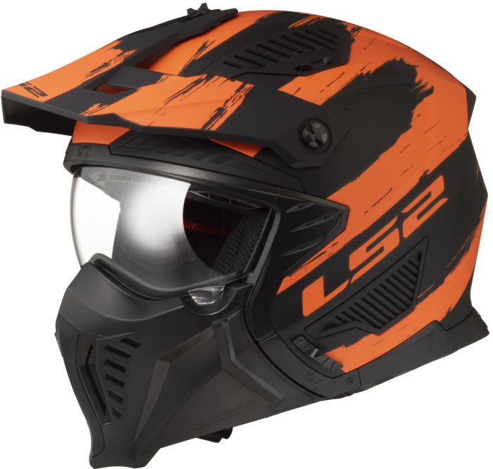 Мотошолом LS2 OF606 Drifter Mud Matt Black Orange