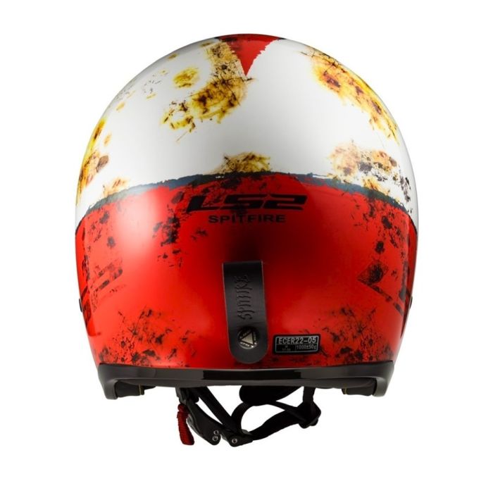 Мотошолом LS2 OF599 Spitfire Rust White Red