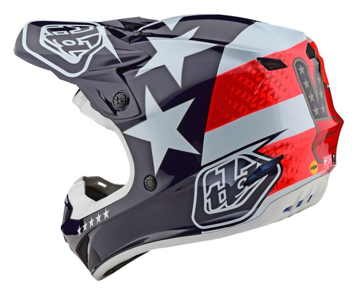 Мотошолом TLD SE4 POLYACRYLITE [FREEDOM RED / WHITE]