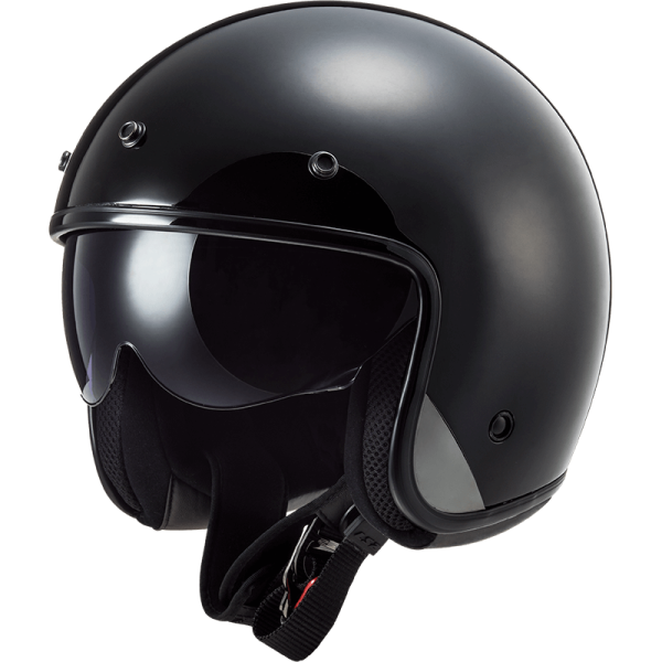 Мотошолом LS2 OF601 Bob Solid Gloss Black