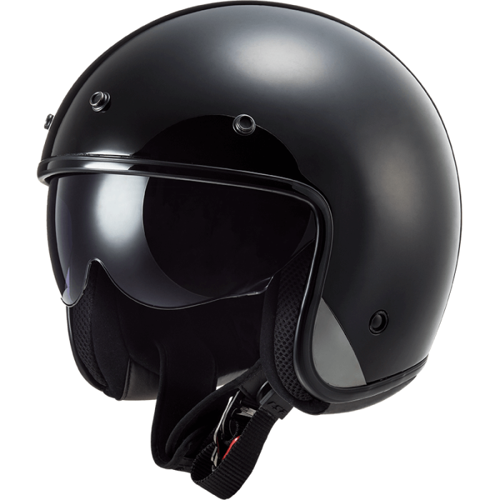 Мотошолом LS2 OF601 Bob Solid Gloss Black