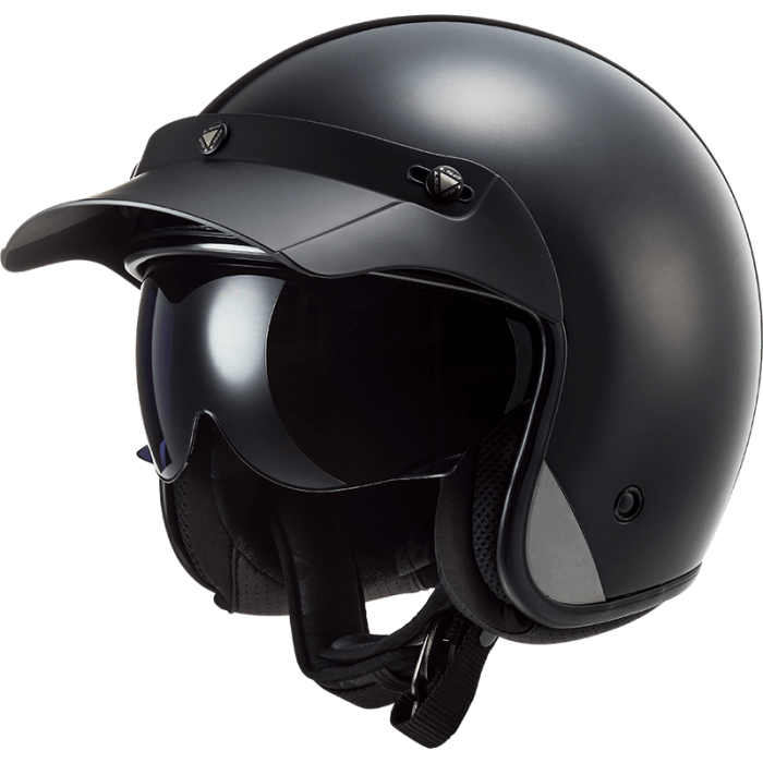 Мотошолом LS2 OF601 Bob Solid Gloss Black