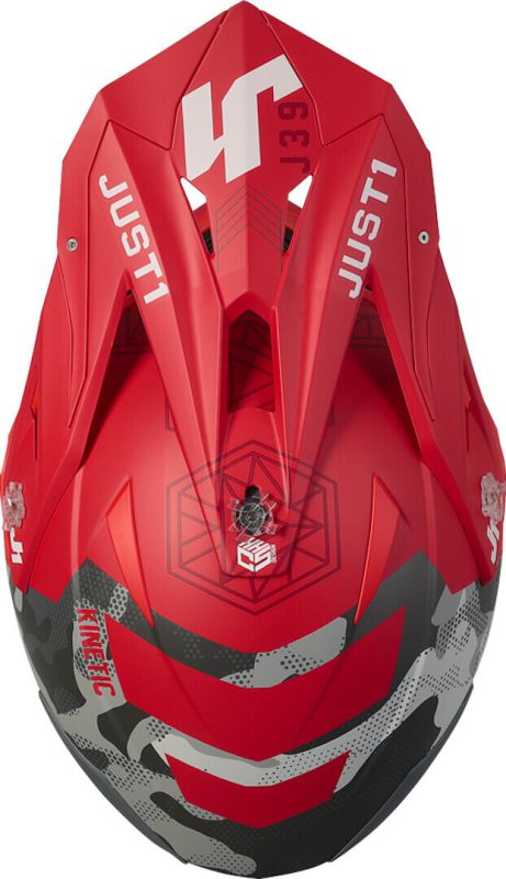 Мотошолом Just1 J39 Kinetic Camo Black Grey Red - Matt