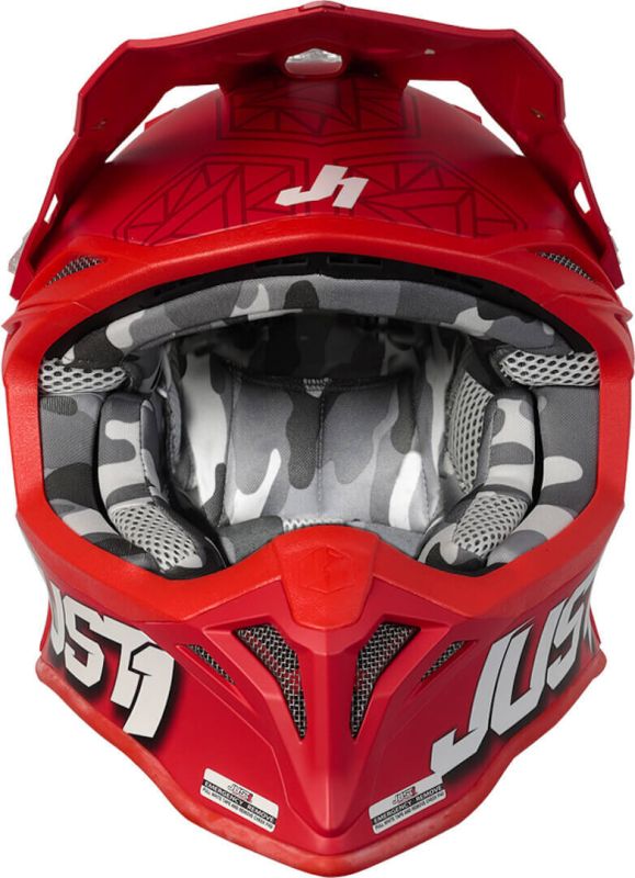 Мотошолом Just1 J39 Kinetic Camo Black Grey Red - Matt