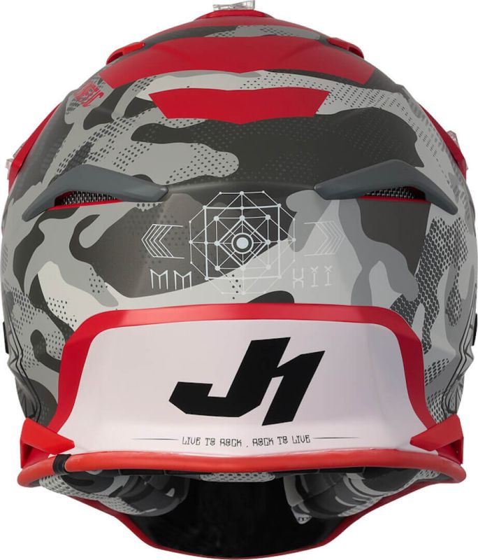 Мотошолом Just1 J39 Kinetic Camo Black Grey Red - Matt