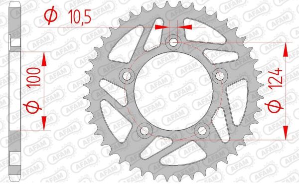 Зірка Afam 520 Steel Chainwheel - Ducati Silver