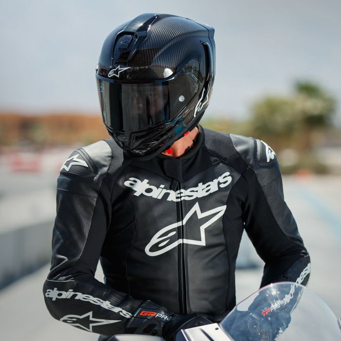 Мотошолом Alpinestars Supertech R10 Solid Black Matt Gloss Carbon
