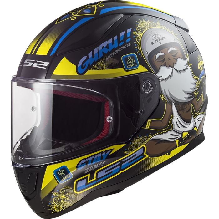 Мотошолом LS2 FF353 Rapid Buddha Gloss Black Yellow