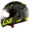 Мотошолом LS2 FF353 Rapid Raven Matt Black Silver Hi-Vis Yellow