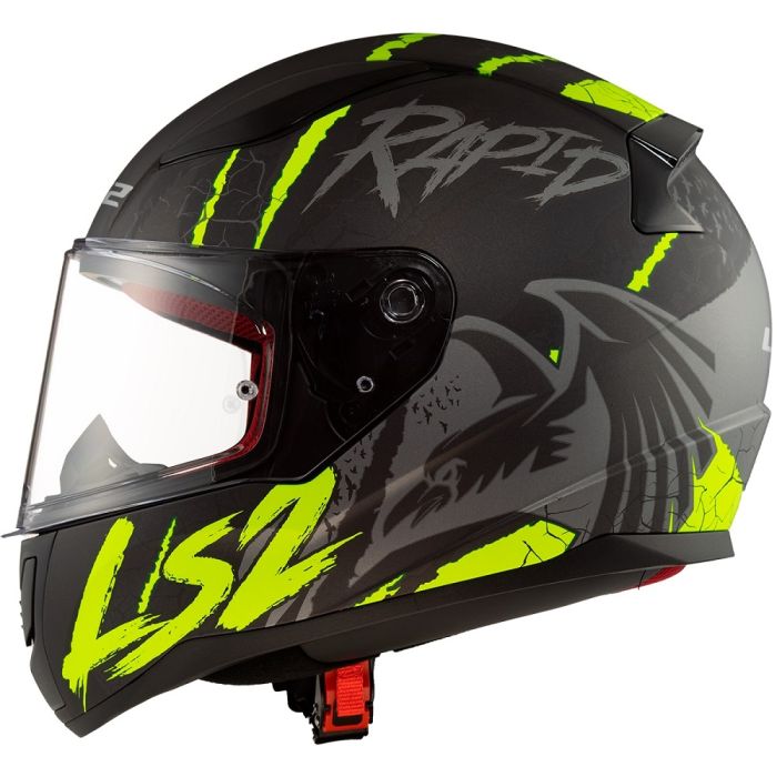 Мотошолом LS2 FF353 Rapid Raven Matt Black Silver Hi-Vis Yellow
