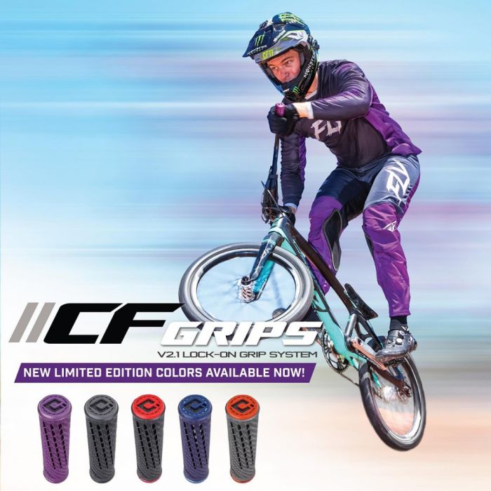 Гріпси ODI CF Grip v2.1 Lock-On Cosmic Purple/Pearl w/PurpleClamp