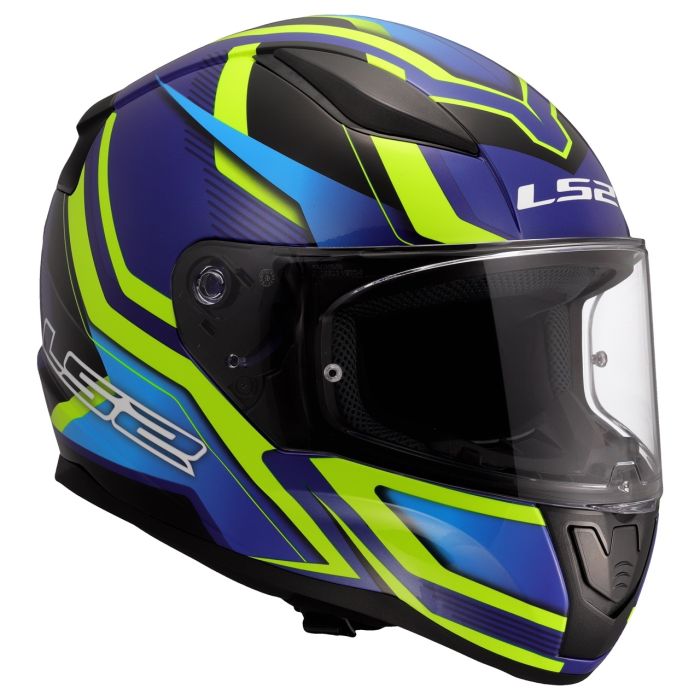 Мотошолом LS2 FF353 Rapid 2 Flitz Hi-Viz Yellow Blue