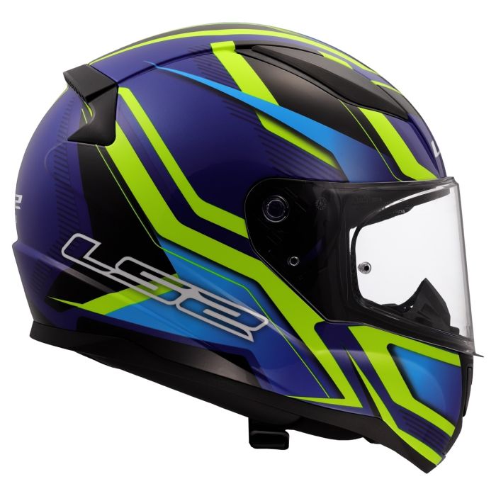 Мотошолом LS2 FF353 Rapid 2 Flitz Hi-Viz Yellow Blue