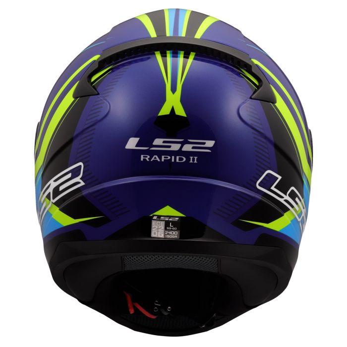 Мотошолом LS2 FF353 Rapid 2 Flitz Hi-Viz Yellow Blue