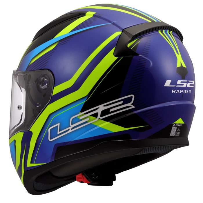Мотошолом LS2 FF353 Rapid 2 Flitz Hi-Viz Yellow Blue