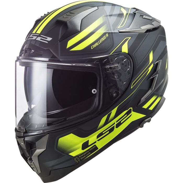 Мотошолом LS2 FF327 Challenger Spin Matt Cobalt Hi-Vis Yellow