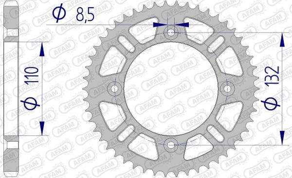Зірка Afam 428 Aluminium Chainwheel - Ktm Silver