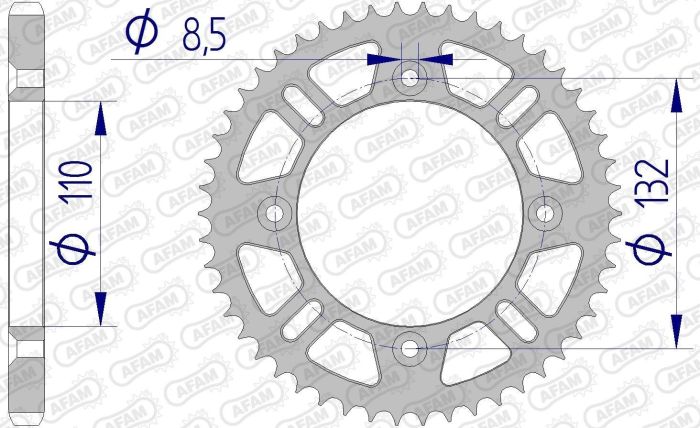 Зірка Afam 428 Aluminium Chainwheel - Ktm Silver