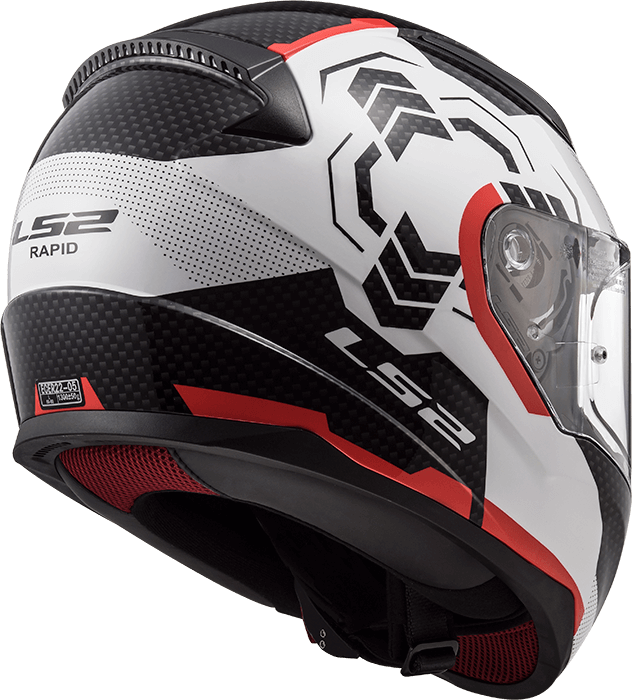 Мотошолом LS2 FF353 Rapid Ghost White Black Red