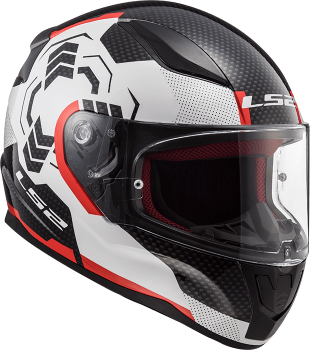 Мотошолом LS2 FF353 Rapid Ghost White Black Red