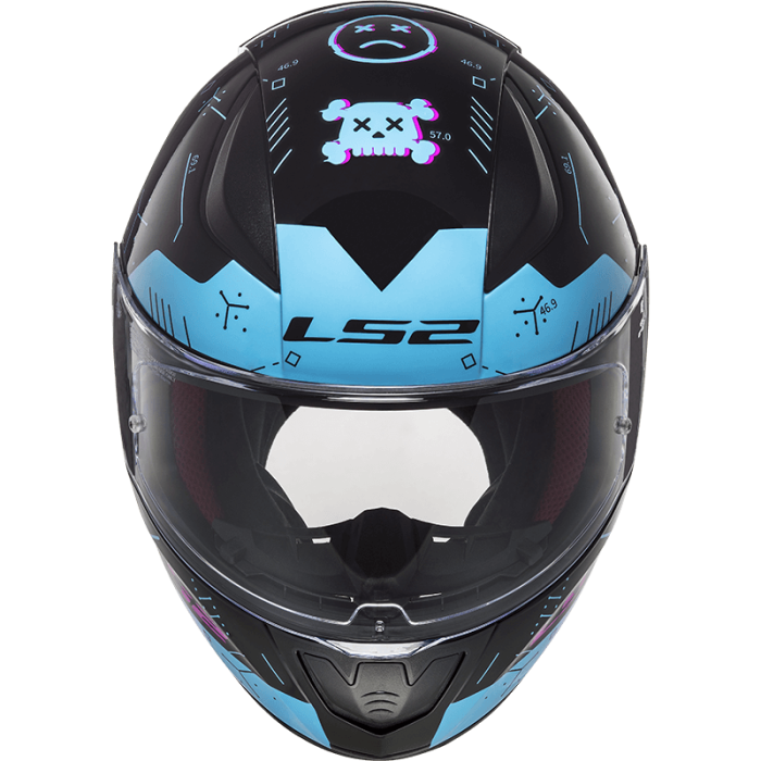 Мотошолом LS2 FF353 Rapid Player Black Sky Blue