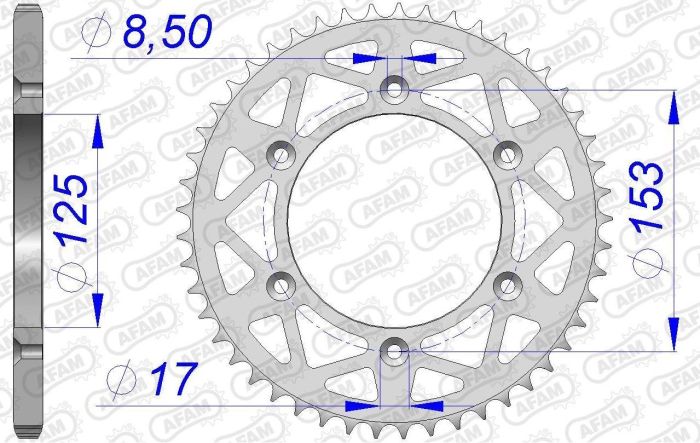 Зірка Afam Aluminium Sprocket 520 - Honda Silver