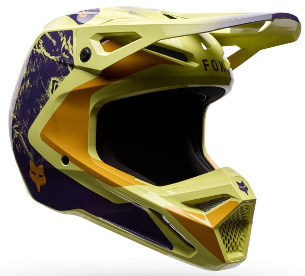 Шолом Fox V1 Helmet - Image Print Yellow