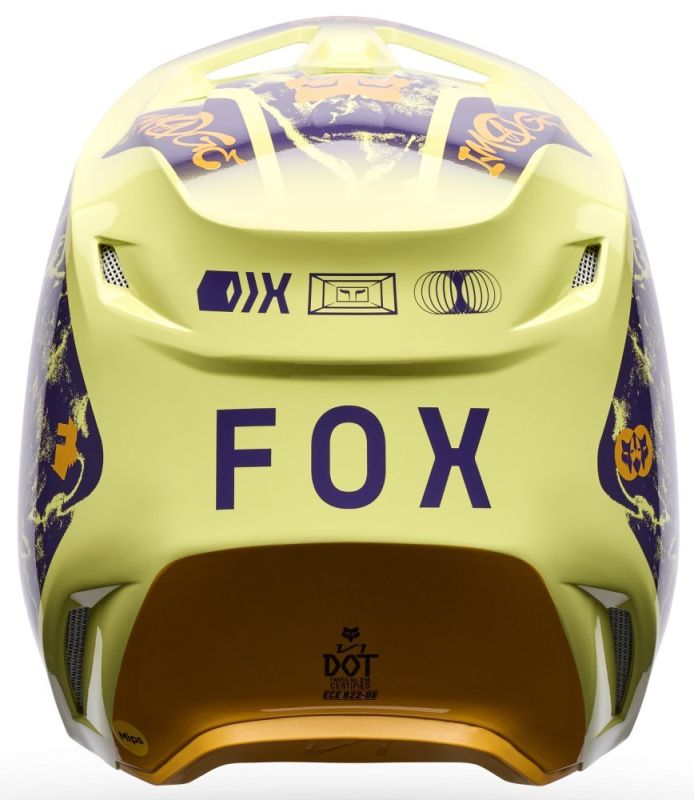 Шолом Fox V1 Helmet - Image Print Yellow