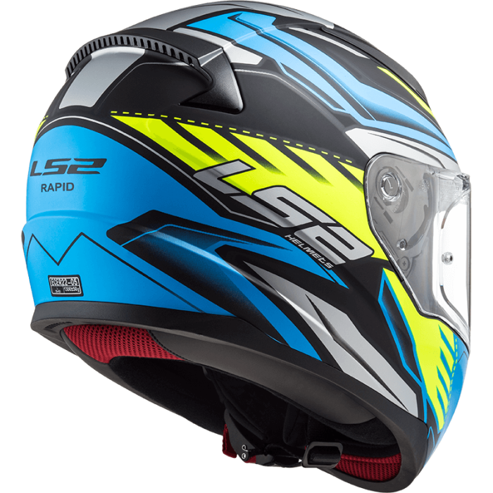 Мотошолом LS2 FF353 Rapid Gale Matt Black Blue Yellow