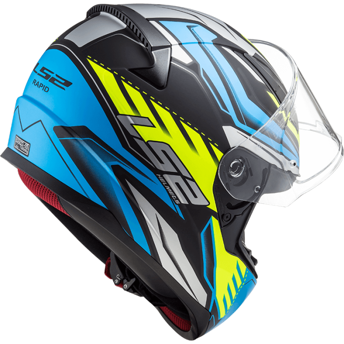 Мотошолом LS2 FF353 Rapid Gale Matt Black Blue Yellow