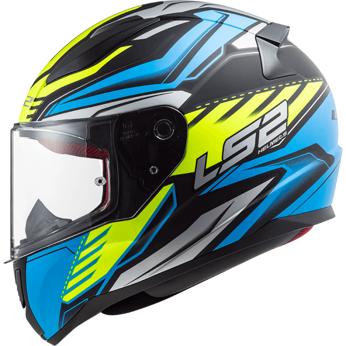 Мотошолом LS2 FF353 Rapid Gale Matt Black Blue Yellow