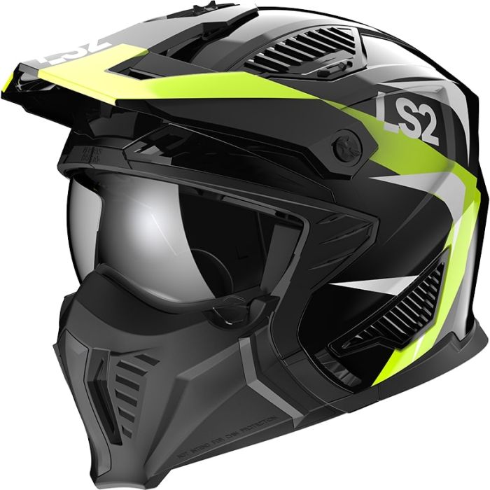 Мотошолом LS2 OF606 Drifter Triality Hi-Vis Yellow