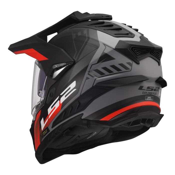 Мотошолом LS2 MX701 Explorer Hexa Black Red Grey