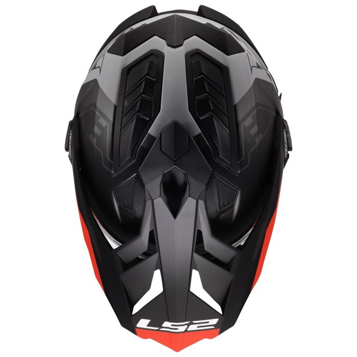 Мотошолом LS2 MX701 Explorer Hexa Black Red Grey