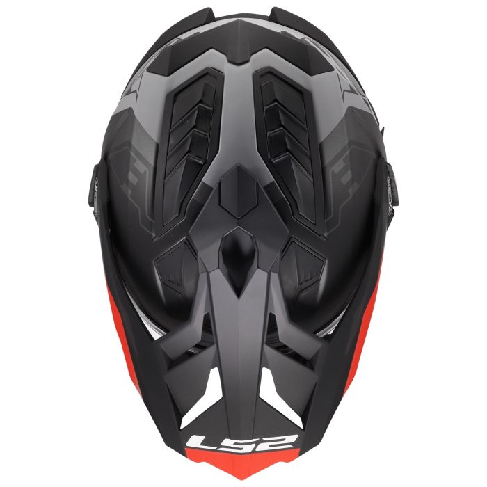 Мотошолом LS2 MX701 Explorer Hexa Black Red Grey
