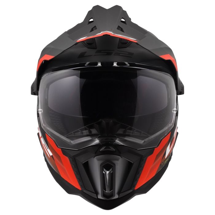 Мотошолом LS2 MX701 Explorer Hexa Black Red Grey